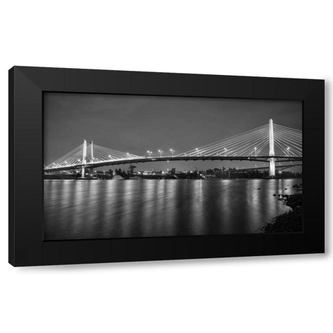 Tilikum Crossing BW Black Modern Wood Framed Art Print by Hellmann, Stan