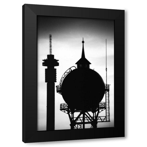 Two Towers Black Modern Wood Framed Art Print with Double Matting by Hellmann, Stan