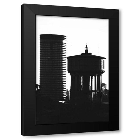 Ponte and Water Tower Black Modern Wood Framed Art Print with Double Matting by Hellmann, Stan