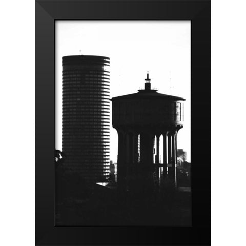 Ponte and Water Tower Black Modern Wood Framed Art Print by Hellmann, Stan