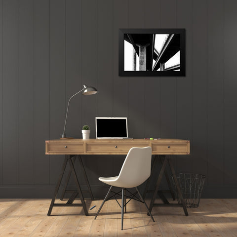 Freeways Black Modern Wood Framed Art Print by Hellmann, Stan