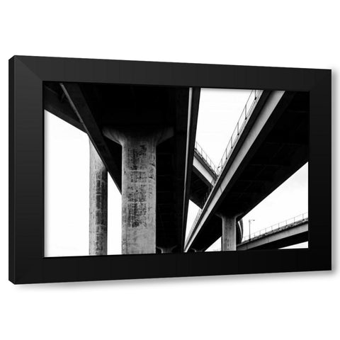 Freeways Black Modern Wood Framed Art Print with Double Matting by Hellmann, Stan