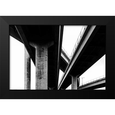 Freeways Black Modern Wood Framed Art Print by Hellmann, Stan