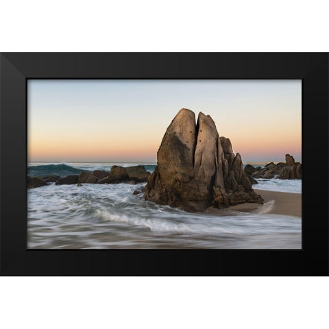 Crab Rock, Baja Black Modern Wood Framed Art Print by Hellmann, Stan