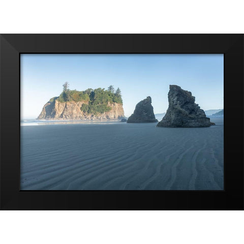 Ruby Beach Morning II Black Modern Wood Framed Art Print by Hellmann, Stan