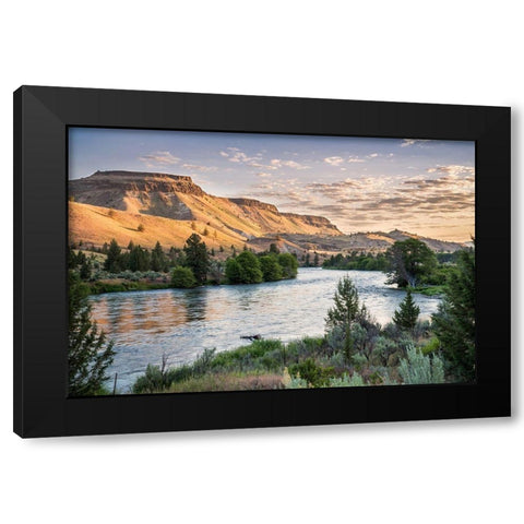 Mutton Mountains Black Modern Wood Framed Art Print with Double Matting by Hellmann, Stan