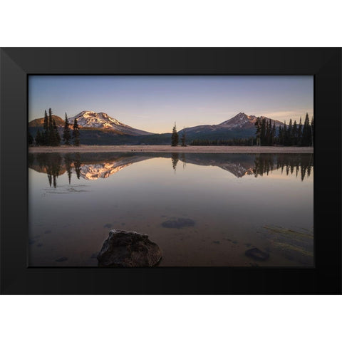 Sparks Lake II Black Modern Wood Framed Art Print by Hellmann, Stan