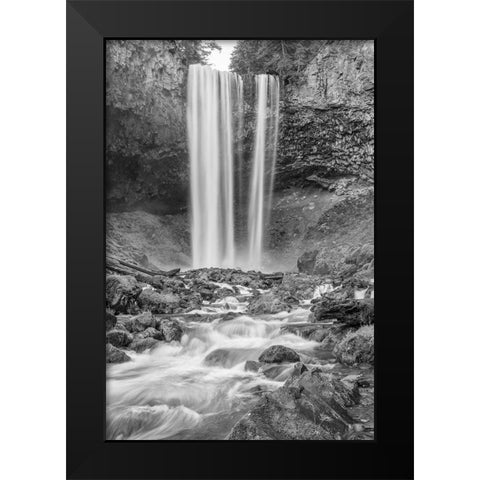 Tamanawas Falls II BW Black Modern Wood Framed Art Print by Hellmann, Stan
