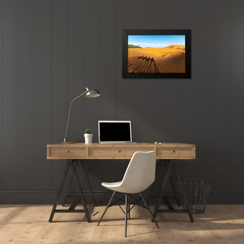 Merzouga Black Modern Wood Framed Art Print by Hellmann, Stan