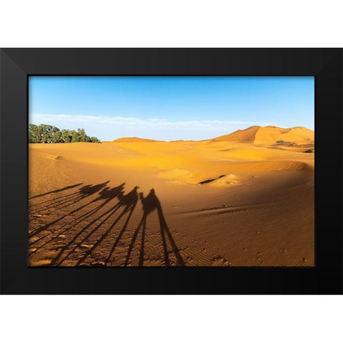 Merzouga Black Modern Wood Framed Art Print by Hellmann, Stan
