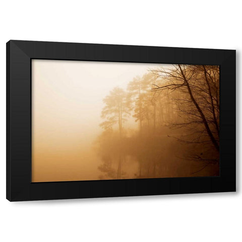 Fog on Shelly Lake I Black Modern Wood Framed Art Print with Double Matting by Hausenflock, Alan
