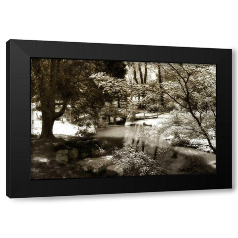 Garden Bridge I Black Modern Wood Framed Art Print by Hausenflock, Alan