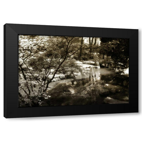 Garden Bridge II Black Modern Wood Framed Art Print with Double Matting by Hausenflock, Alan