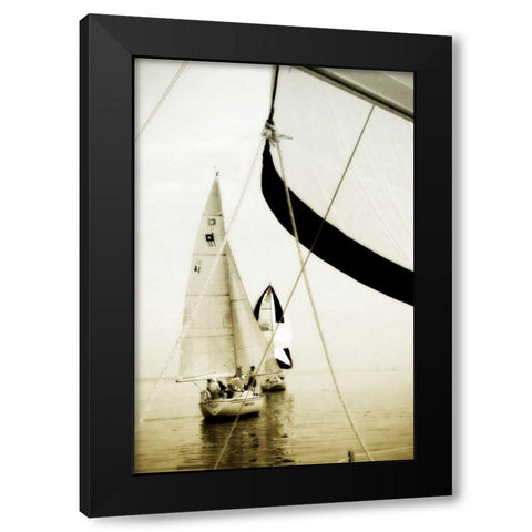 River Sailors II Black Modern Wood Framed Art Print with Double Matting by Hausenflock, Alan