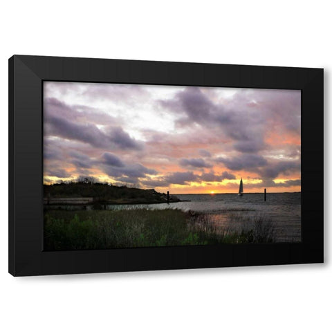 East Bay Sunrise I Black Modern Wood Framed Art Print with Double Matting by Hausenflock, Alan