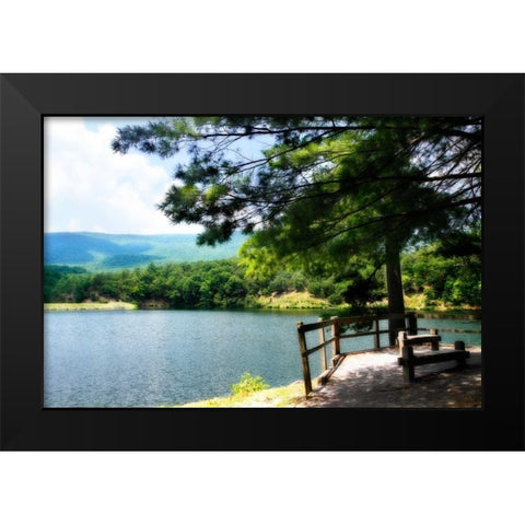 Douthat Lake II Black Modern Wood Framed Art Print by Hausenflock, Alan
