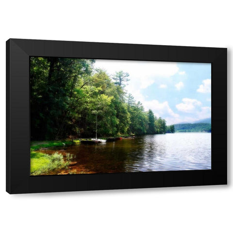Douthat Lake V Black Modern Wood Framed Art Print with Double Matting by Hausenflock, Alan