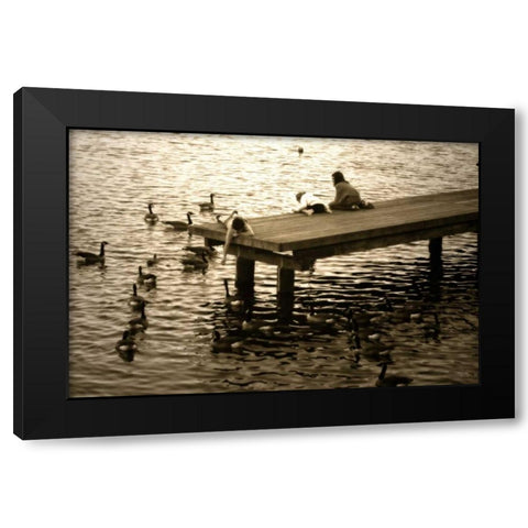 Feeding the Geese I Black Modern Wood Framed Art Print by Hausenflock, Alan