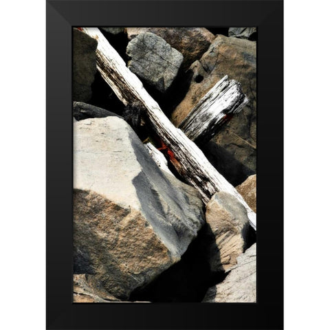Rocks and Wood II Black Modern Wood Framed Art Print by Hausenflock, Alan