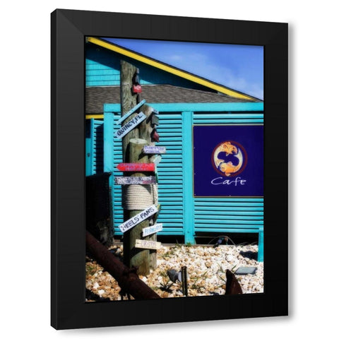 Which Way Cafe I Black Modern Wood Framed Art Print with Double Matting by Hausenflock, Alan