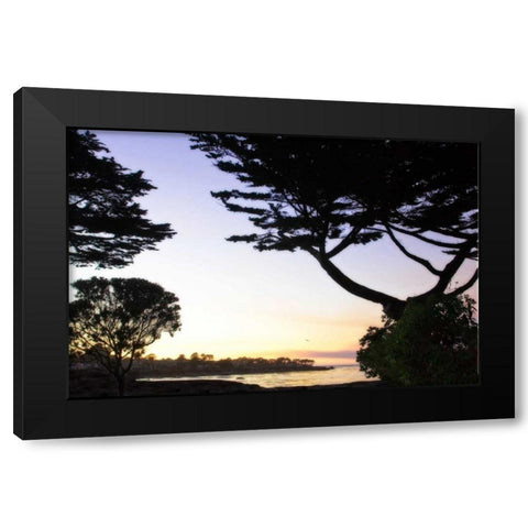 Sunset on Pacific Grove Black Modern Wood Framed Art Print with Double Matting by Hausenflock, Alan