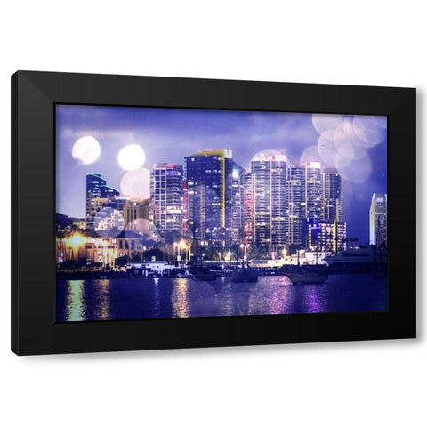 City Lights II Black Modern Wood Framed Art Print by Hausenflock, Alan