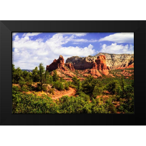 Red Rock Mountains II Black Modern Wood Framed Art Print by Hausenflock, Alan