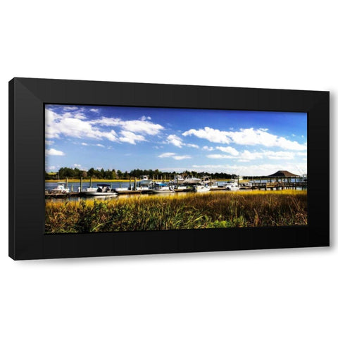 Waterway Dock I Black Modern Wood Framed Art Print by Hausenflock, Alan