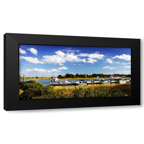 Waterway Dock II Black Modern Wood Framed Art Print by Hausenflock, Alan