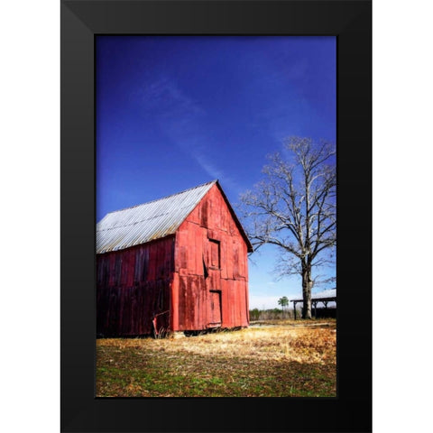 Old Tobacco Barn III Black Modern Wood Framed Art Print by Hausenflock, Alan
