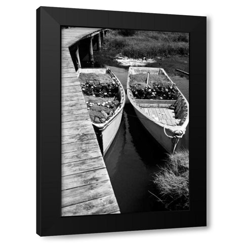 Nets and Boats II Black Modern Wood Framed Art Print by Hausenflock, Alan