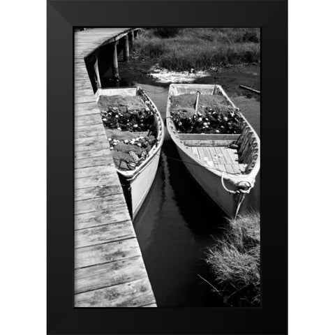 Nets and Boats II Black Modern Wood Framed Art Print by Hausenflock, Alan