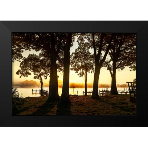 Cobb Island Sunrise III Black Modern Wood Framed Art Print by Hausenflock, Alan
