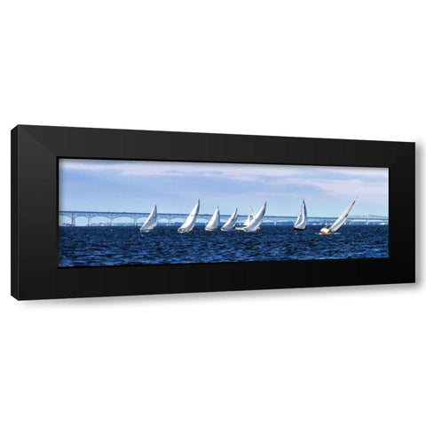 Close Hauled Flotilla I Black Modern Wood Framed Art Print with Double Matting by Hausenflock, Alan