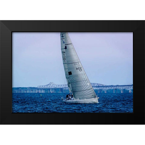 Sailing at Dusk I Black Modern Wood Framed Art Print by Hausenflock, Alan