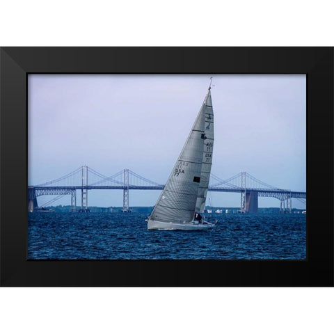 Sailing At Dusk II Black Modern Wood Framed Art Print by Hausenflock, Alan