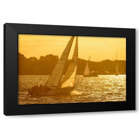 Windward Sunset I Black Modern Wood Framed Art Print with Double Matting by Hausenflock, Alan