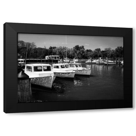 Deadrise Boats Black Modern Wood Framed Art Print with Double Matting by Hausenflock, Alan