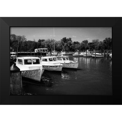 Deadrise Boats Black Modern Wood Framed Art Print by Hausenflock, Alan