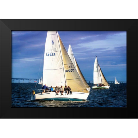 Headed To The Docks Black Modern Wood Framed Art Print by Hausenflock, Alan