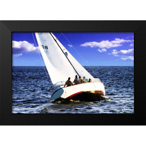 Sailing At Days End Black Modern Wood Framed Art Print by Hausenflock, Alan