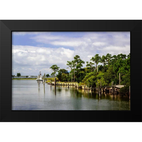 Small Harbor II Black Modern Wood Framed Art Print by Hausenflock, Alan