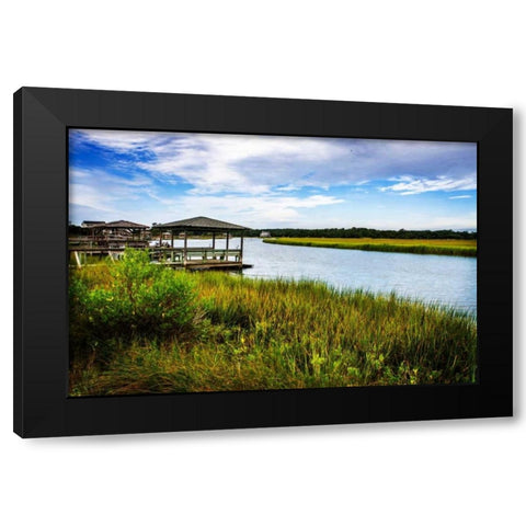 Pawley Island II Black Modern Wood Framed Art Print with Double Matting by Hausenflock, Alan