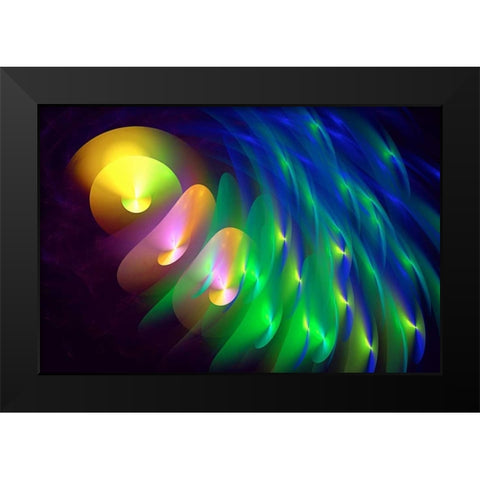 Circular Distoration II Black Modern Wood Framed Art Print by Hausenflock, Alan