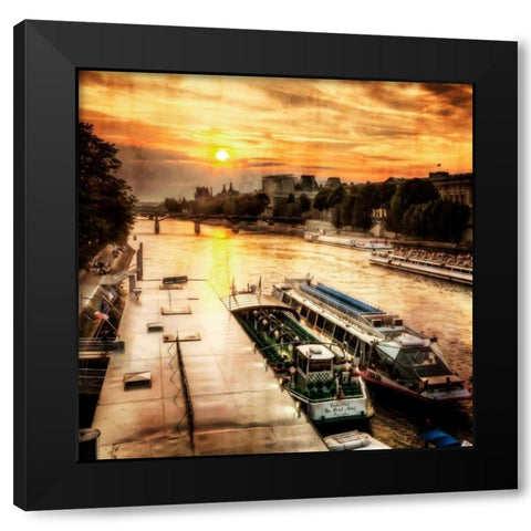 River Seine at Sunset I Black Modern Wood Framed Art Print by Hausenflock, Alan