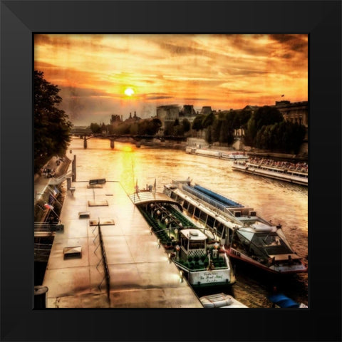 River Seine at Sunset I Black Modern Wood Framed Art Print by Hausenflock, Alan