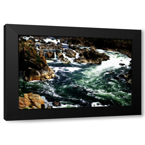 Great Falls I Black Modern Wood Framed Art Print with Double Matting by Hausenflock, Alan