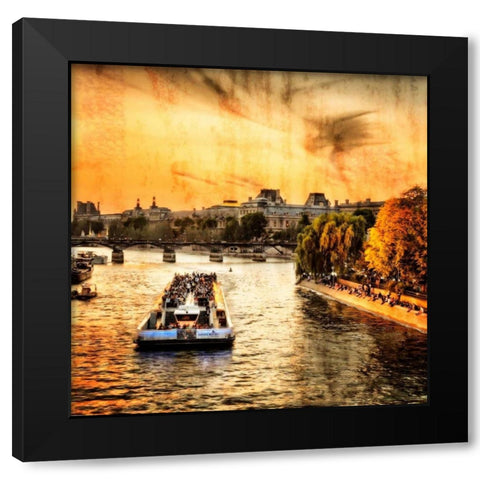 River Seine at Sunset II Black Modern Wood Framed Art Print by Hausenflock, Alan