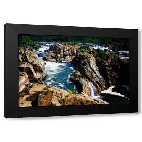 Great Falls II Black Modern Wood Framed Art Print with Double Matting by Hausenflock, Alan