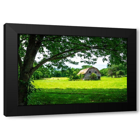 Old Dutch Barn Black Modern Wood Framed Art Print with Double Matting by Hausenflock, Alan